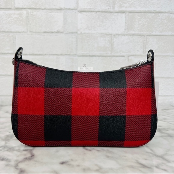 Coach Jes Baguette Crossbody With Buffalo Plaid Print - Picture 3 of 10
